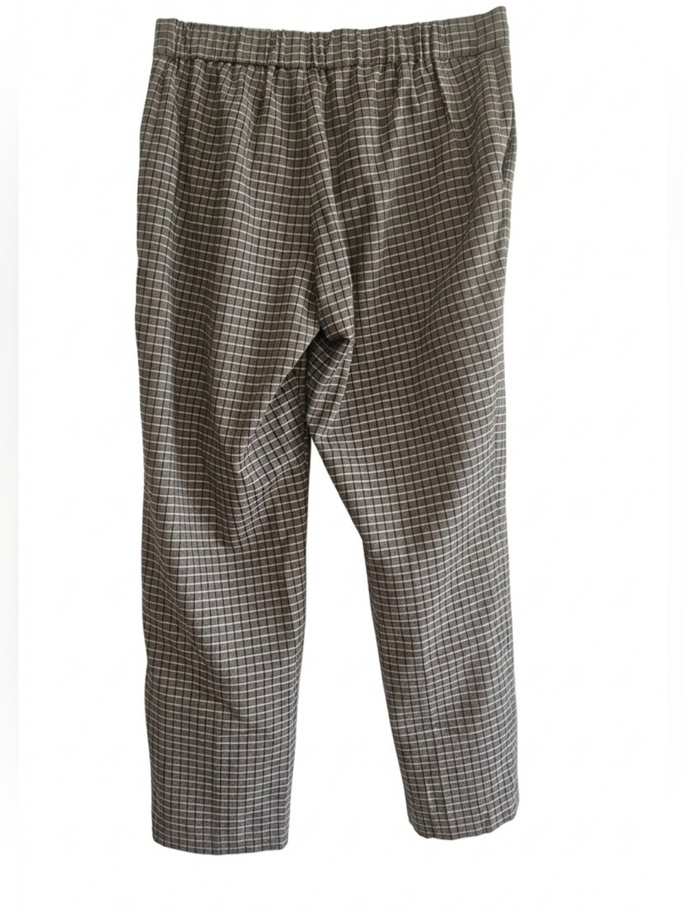 Babaton Aritzia Plaid Straight Leg Pants Size 10 Grey Black Career Trousers - Picture 3 of 7